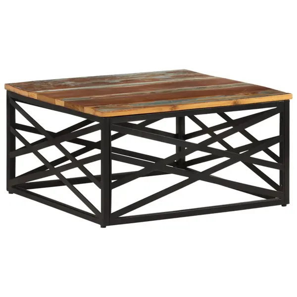Gossi masuta de cafea, 68x68x35 cm, lemn masiv reciclat