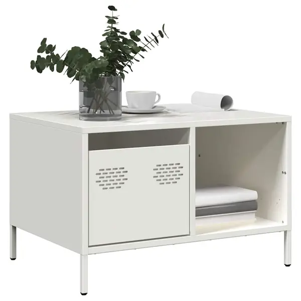 Gossi masuta de cafea, alb, 68,5x50x43,5 cm, otel laminat la rece