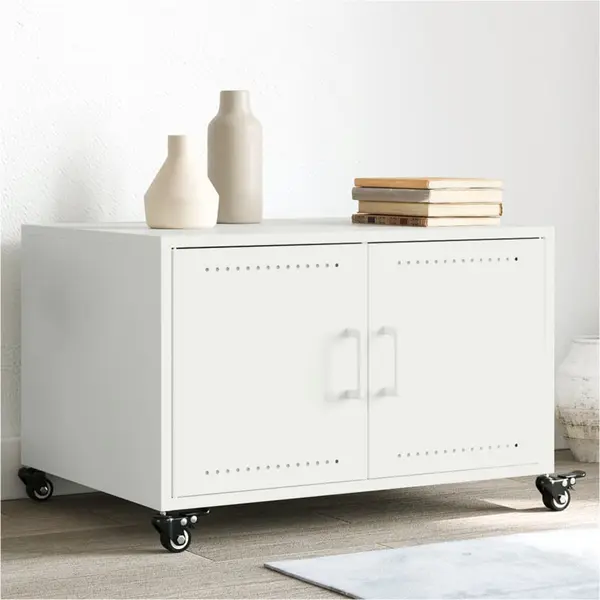 Gossi masuta de cafea, alb, 68x50x43,5 cm, otel laminat la rece