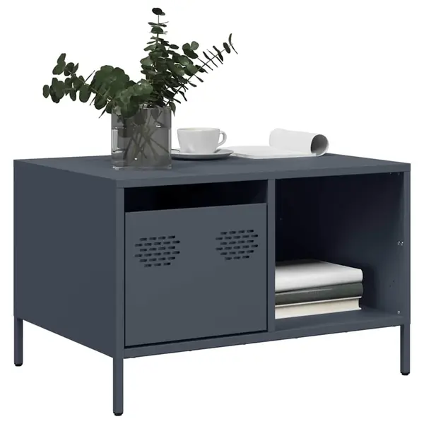 Gossi masuta de cafea, antracit, 68,5x50x43,5cm, otel laminat la rece