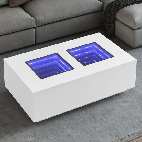 Gossi masuta de cafea cu led infinity, alb, 116x69x40 cm