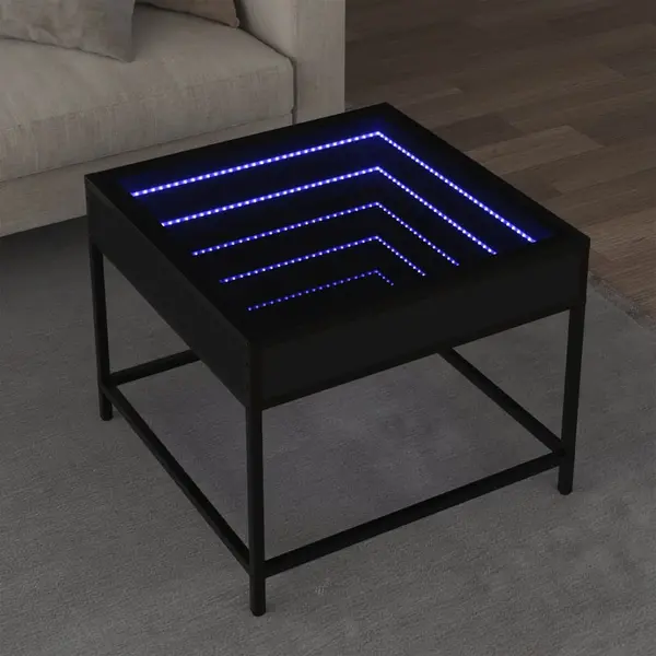 Gossi masuta de cafea cu led infinity, negru, 50x50x41 cm