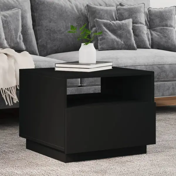 Gossi masuta de cafea cu lumini led, negru, 50x49x40 cm