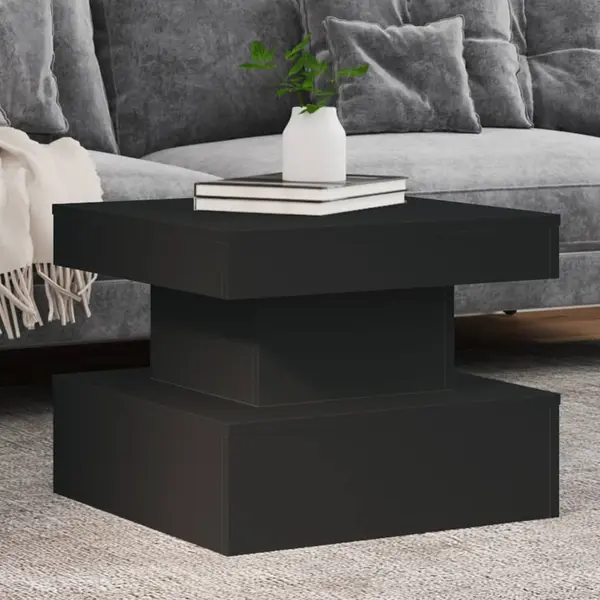 Gossi masuta de cafea cu lumini led, negru, 50x50x40 cm