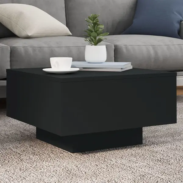 Gossi masuta de cafea cu lumini led, negru, 55x55x31 cm