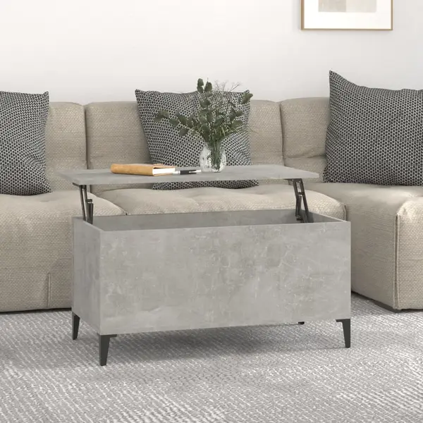 Gossi masuta de cafea, gri beton, 90x44,5x45 cm, lemn compozit