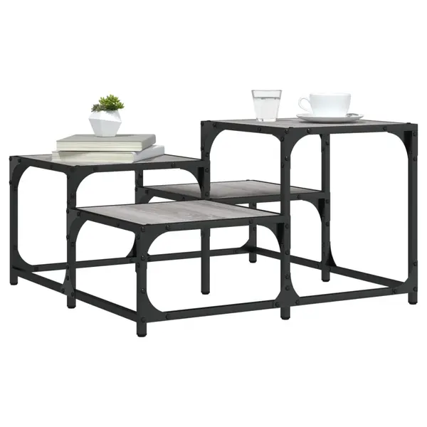 Gossi masuta de cafea, gri sonoma, 68x68x40 cm, lemn prelucrat