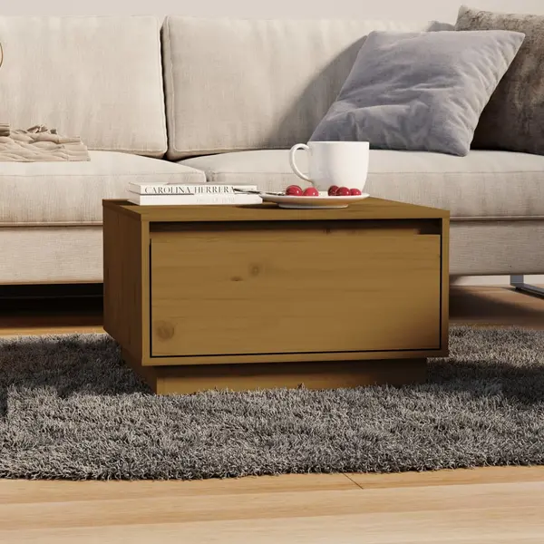 Gossi masuta de cafea,maro miere,55x56x32 cm,lemn masiv de pin