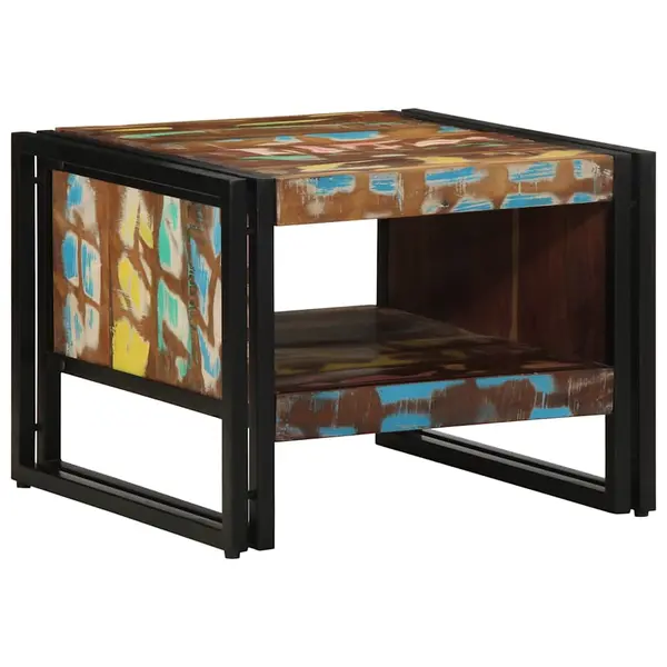 Gossi masuta de cafea multicolora 50x50x38 cm lemn masiv recuperat