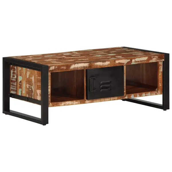 Gossi masuta de cafea multicolora 90x50x36 cm lemn masiv recuperat