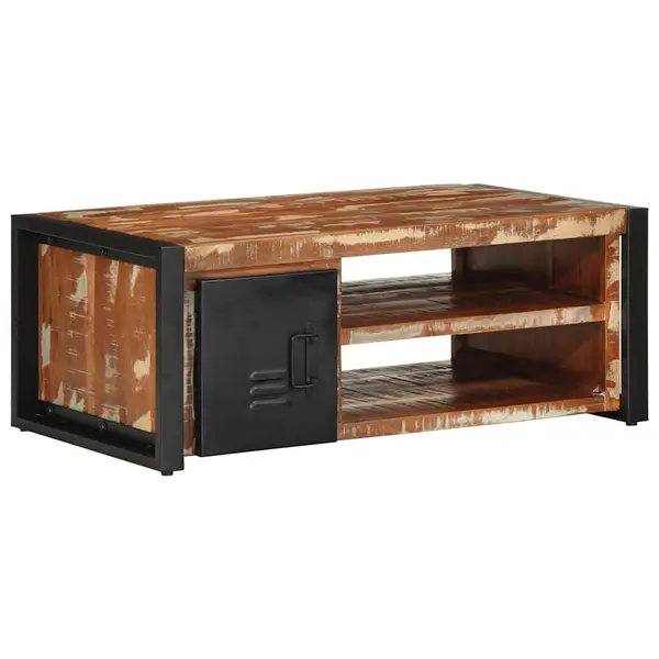 Gossi masuta de cafea multicolora 90x50x36 cm lemn masiv recuperat