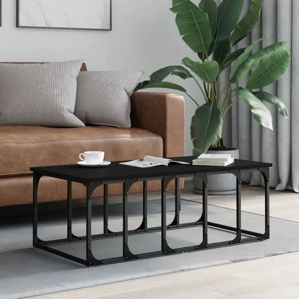 Gossi masuta de cafea, negru, 100x50x35,5 cm, lemn compozit