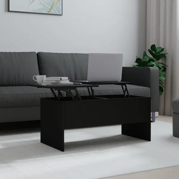 Gossi masuta de cafea, negru, 102x50x46,5 cm, lemn prelucrat