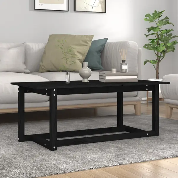 Gossi masuta de cafea, negru, 110x55x45 cm, lemn masiv de pin
