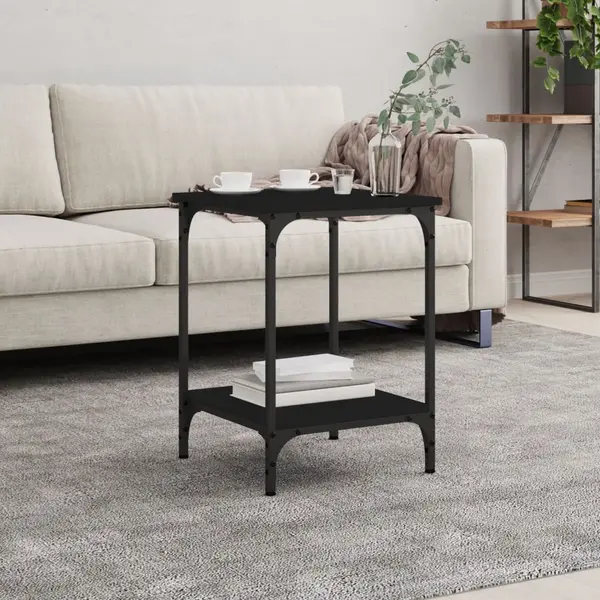 Gossi masuta de cafea, negru, 40x40x55 cm, lemn prelucrat