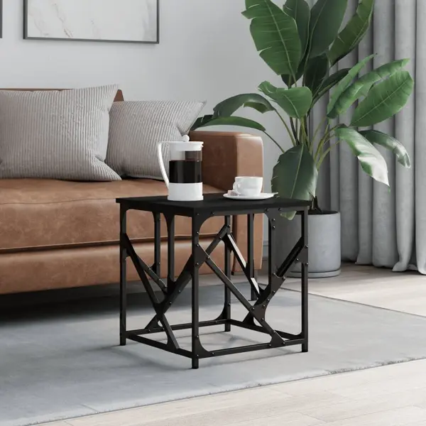 Gossi masuta de cafea, negru, 45x45x47,5 cm, lemn prelucrat