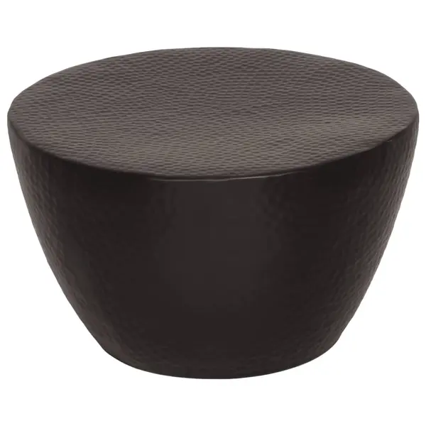 Gossi masuta de cafea, negru, Ø 50x30 cm, aluminiu batut la ciocan