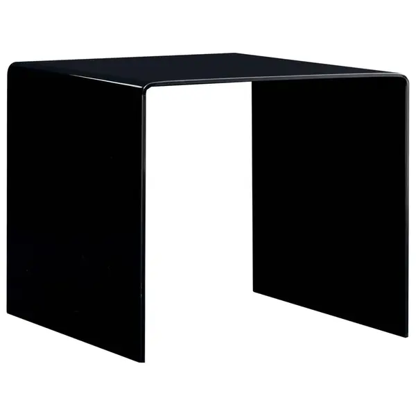 Gossi masuta de cafea, negru, 50x50x45 cm, sticla securizata