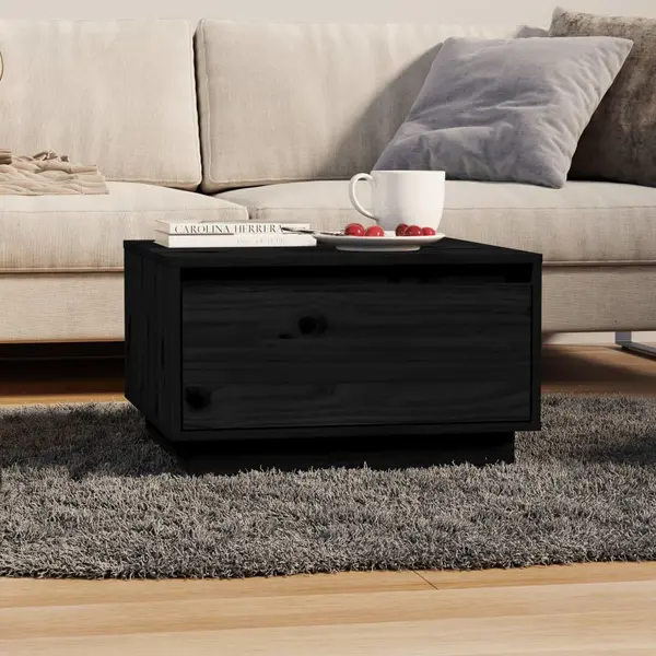 Gossi masuta de cafea, negru, 55x56x32 cm, lemn masiv de pin