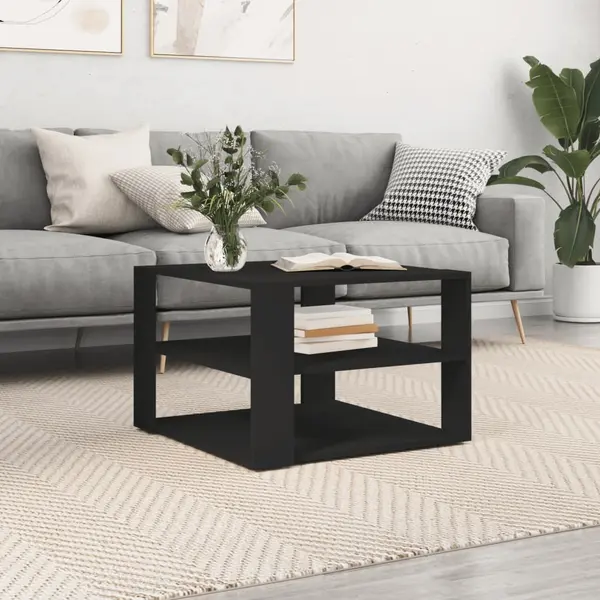 Gossi masuta de cafea, negru, 59,5x59,5x40 cm, lemn compozit