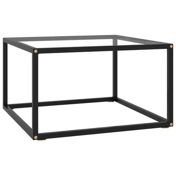 Gossi masuta de cafea, negru, 60x60x35 cm, sticla securizata