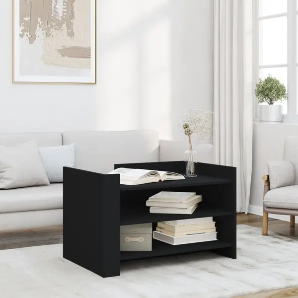 Gossi masuta de cafea, negru, 80x50x50 cm, lemn prelucrat