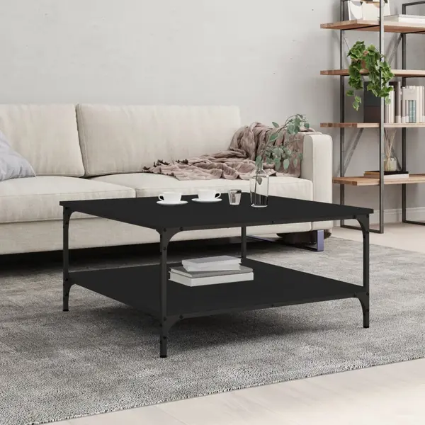 Gossi masuta de cafea, negru, 80x80x40 cm, lemn prelucrat