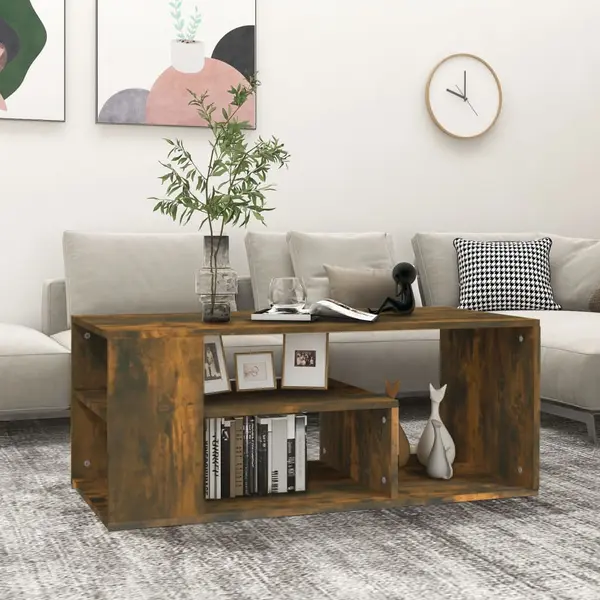 Gossi masuta de cafea, stejar fumuriu, 100x50x40 cm, lemn prelucrat