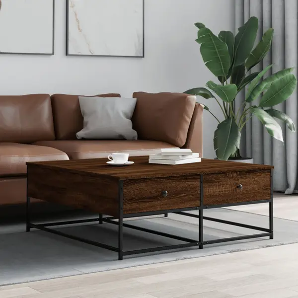 Gossi masuta de cafea, stejar maro, 100x99x40 cm, lemn prelucrat