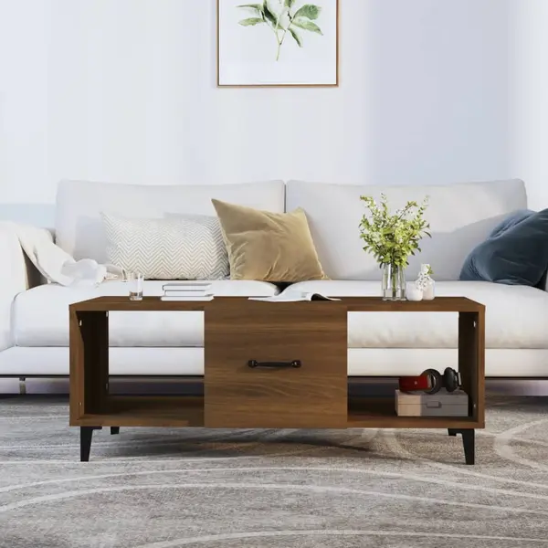 Gossi masuta de cafea, stejar maro, 102x50x40 cm, lemn compozit
