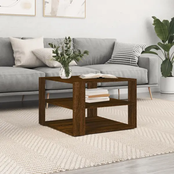 Gossi masuta de cafea, stejar maro, 59,5x59,5x40 cm, lemn prelucrat
