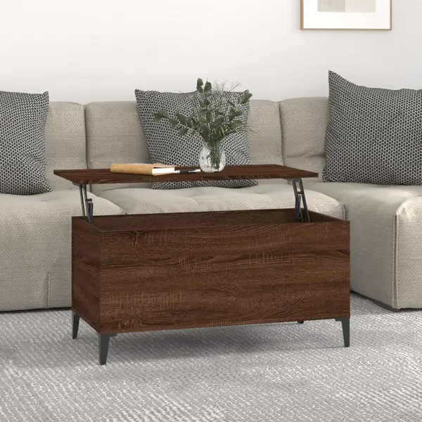 Gossi masuta de cafea, stejar maro, 90x44,5x45 cm, lemn compozit