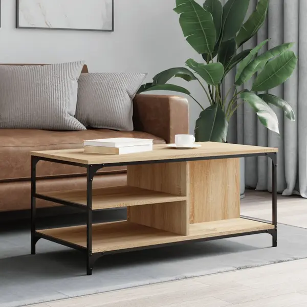 Gossi masuta de cafea, stejar sonoma, 100x50x45 cm, lemn prelucrat