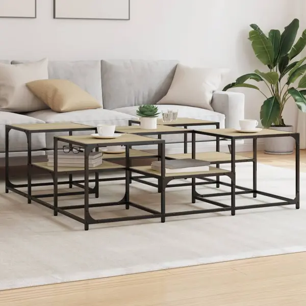 Gossi masuta de cafea, stejar sonoma, 121x121x40 cm, lemn prelucrat