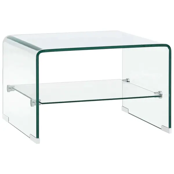 Gossi masuta de cafea, transparent, 50x45x33 cm, sticla securizata