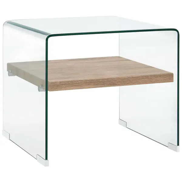 Gossi masuta de cafea, transparent, 50x50x45 cm, sticla securizata