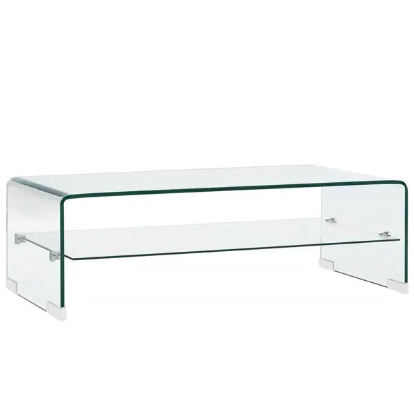 Gossi masuta de cafea, transparenta, 98x45x31 cm, sticla securizata
