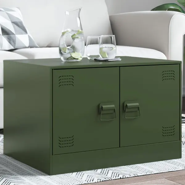 Gossi masuta de cafea, verde masliniu, 67x50x44 cm, otel