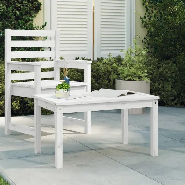 Gossi masuta de gradina, alb, 82,5x50,5x45 cm, lemn masiv de pin