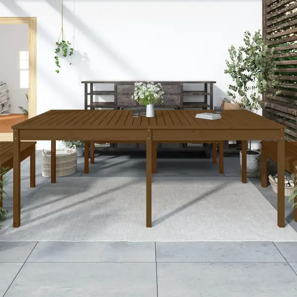 Gossi masuta de gradina, maro miere, 203,5x100x76 cm, lemn masiv pin