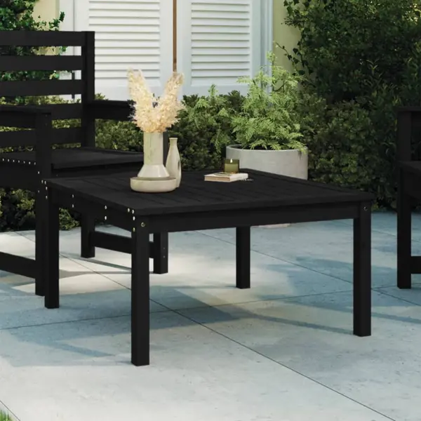 Gossi masuta de gradina, negru, 82,5x82,5x45 cm, lemn masiv de pin