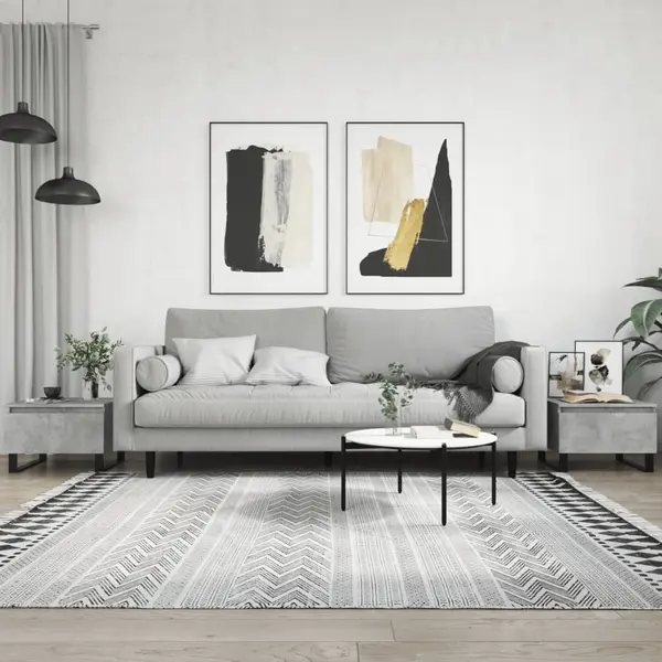 Gossi masute de cafea, 2 buc., gri beton, 50x46x35 cm, lemn compozit