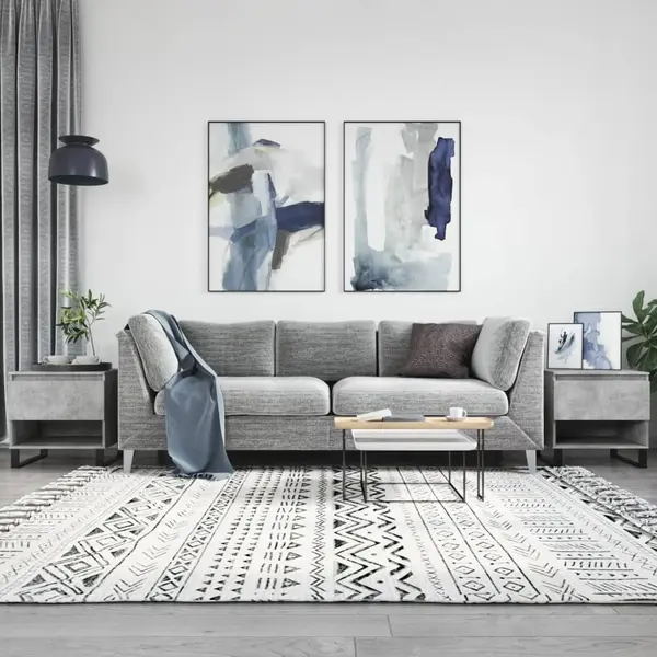 Gossi mese de cafea, 2 buc., gri beton, 50x46x50 cm, lemn compozit