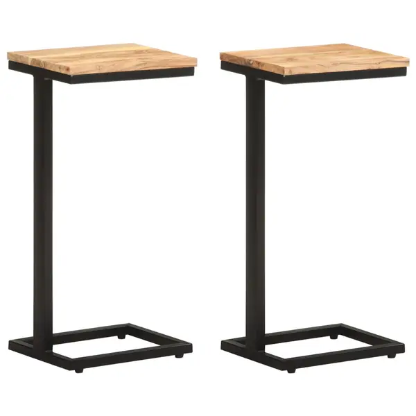 Gossi mese laterale, 2 buc., 31,5x24,5x64,5 cm, lemn masiv de acacia