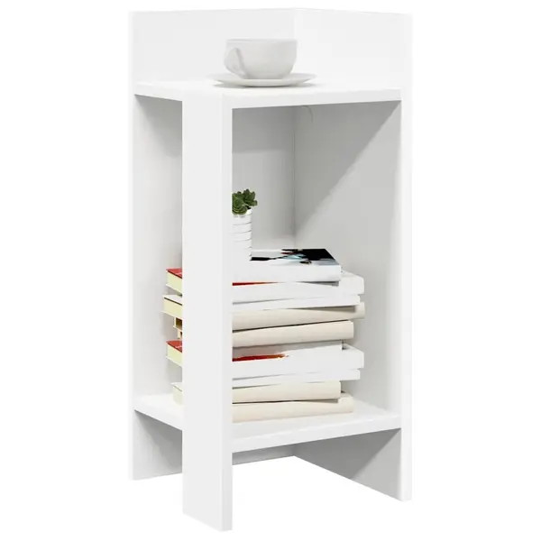 Gossi mese laterale 2 buc cu raft alb 25,5x27x60 cm