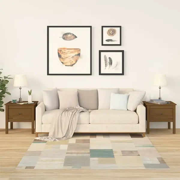 Gossi mese laterale 2 buc. maro miere 50x50x49 cm lemn masiv de pin
