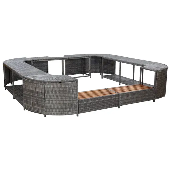 Gossi mobilier imprejmuire spa gri 268x268x55 cm poliratan patrat