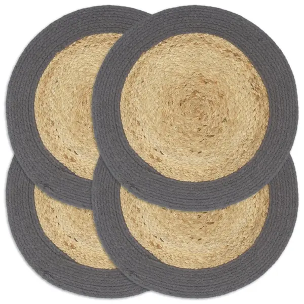 Gossi naproane, 4 buc., natural si antracit, 38 cm, iuta si bumbac