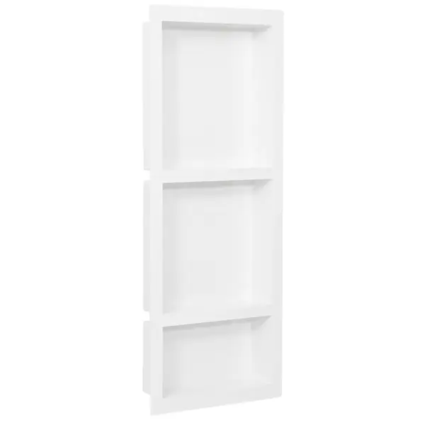 Gossi nisa de dus, 3 compartimente, alb mat, 41x99x9 cm