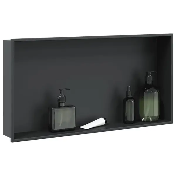Gossi nisa de dus, negru mat, 62x32x9 cm, otel inoxidabil